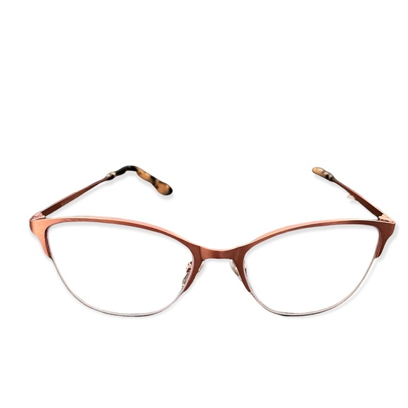 Women's Semi-Rimless Rose Gold Cat Eye Glasses